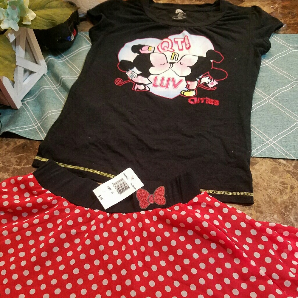 Disney skirt size medium& small Disney cuties shir